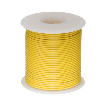 16 AWG Gauge Primary Wire, Stranded Hook Up Wire, 25 Ft Length, Yellow, 0.0508 Diameter, 60 Volts